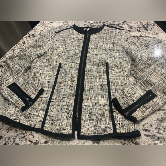 NWOT women’s size L Anne Klein tween blazer with zippers - Picture 1 of 7